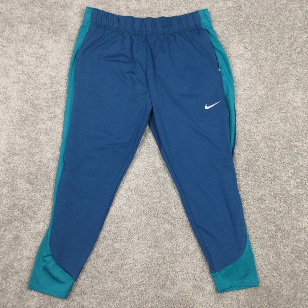 Nike Sweatpants Mens XL Blue Thermafit Performance Running Athletic Taper Sport